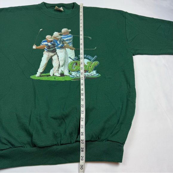Vintage Golf Classic Mens Crewneck Sweatshirt XL 90s Made in USA Green B5 - Picture 8 of 8